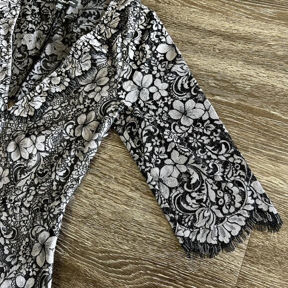 For Love and Lemons Theodora Black Lace Mini Dress Sz Large Floral Ruffle Party - Picture 13 of 16